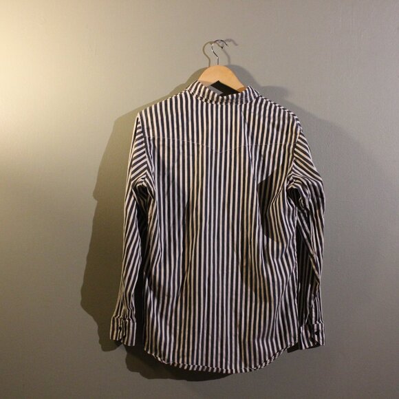 The Cast Black & White Striped Button-Up Shirt – Made in USA – Size M - Picture 2 of 3